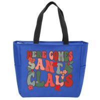 Here Comes Santa Claus Groovy Christmas Funny Gift Zip Tote Bag