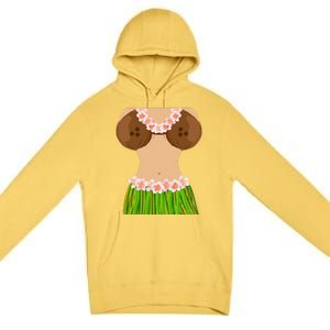 Hawaiian Coconut Shell Bra Funny Halloween Party Premium Pullover Hoodie