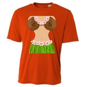 Hawaiian Coconut Shell Bra Funny Halloween Party Cooling Performance Crew T-Shirt