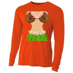 Hawaiian Coconut Shell Bra Funny Halloween Party Cooling Performance Long Sleeve Crew