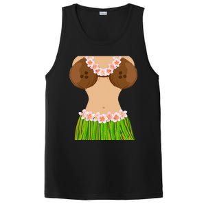 Hawaiian Coconut Shell Bra Funny Halloween Party PosiCharge Competitor Tank