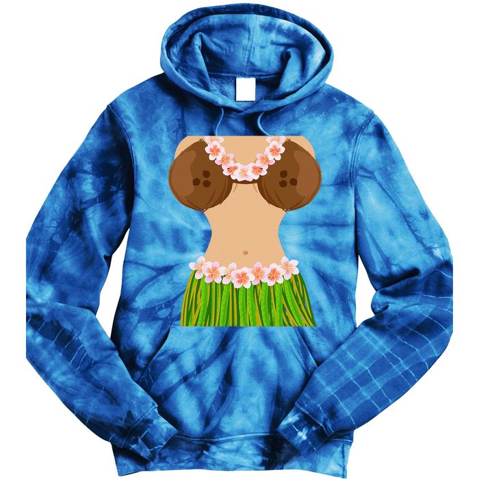 Hawaiian Coconut Shell Bra Funny Halloween Party Tie Dye Hoodie