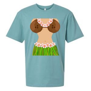 Hawaiian Coconut Shell Bra Funny Halloween Party Sueded Cloud Jersey T-Shirt