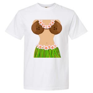 Hawaiian Coconut Shell Bra Funny Halloween Party Garment-Dyed Heavyweight T-Shirt