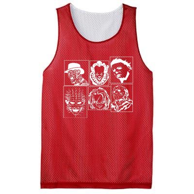 Horror Characters Spooky Halloween Costume Mesh Reversible Basketball Jersey Tank