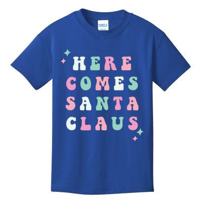 Here Comes Santa Claus Retro Merry Christmas Xmas Gift Kids T-Shirt