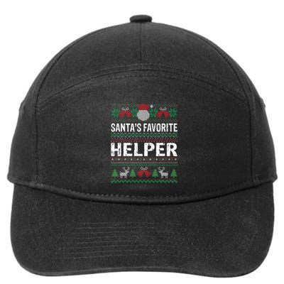 Helper Christmas SantaS Favorite Helper Xmas 7-Panel Snapback Hat