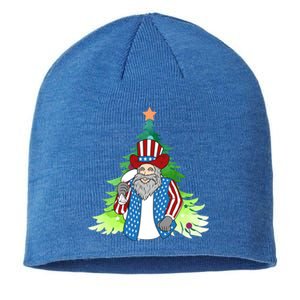 Here Comes Santa Clauspatriotic Kris Kringle Christmas Tree Cool Gift Sustainable Beanie