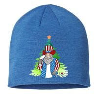 Here Comes Santa Clauspatriotic Kris Kringle Christmas Tree Cool Gift Sustainable Beanie