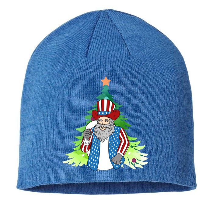 Here Comes Santa Clauspatriotic Kris Kringle Christmas Tree Cool Gift Sustainable Beanie