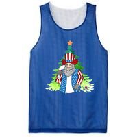 Here Comes Santa Clauspatriotic Kris Kringle Christmas Tree Cool Gift Mesh Reversible Basketball Jersey Tank