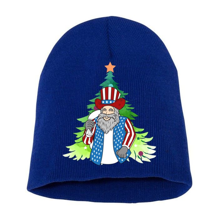 Here Comes Santa Clauspatriotic Kris Kringle Christmas Tree Cool Gift Short Acrylic Beanie