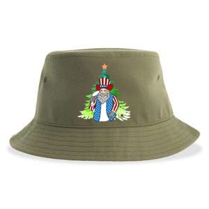 Here Comes Santa Clauspatriotic Kris Kringle Christmas Tree Cool Gift Sustainable Bucket Hat