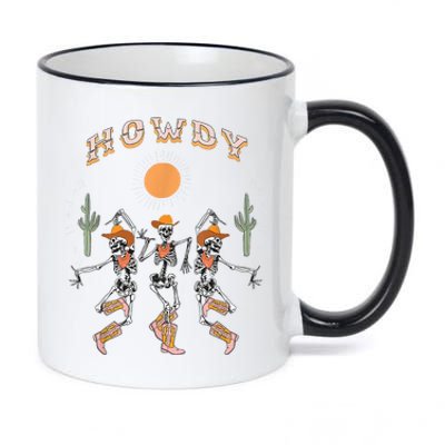 Howdy Cowboy Skeleton Dancing Country Western 11oz Black Color Changing Mug