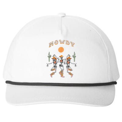 Howdy Cowboy Skeleton Dancing Country Western Snapback Five-Panel Rope Hat