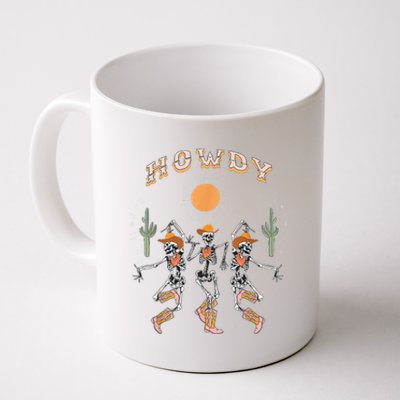 Howdy Cowboy Skeleton Dancing Country Western Coffee Mug