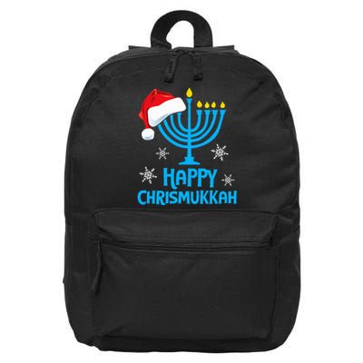 Happy Chrismukkah Santa Hat Christmas Hanukkah Sleep 16 in Basic Backpack