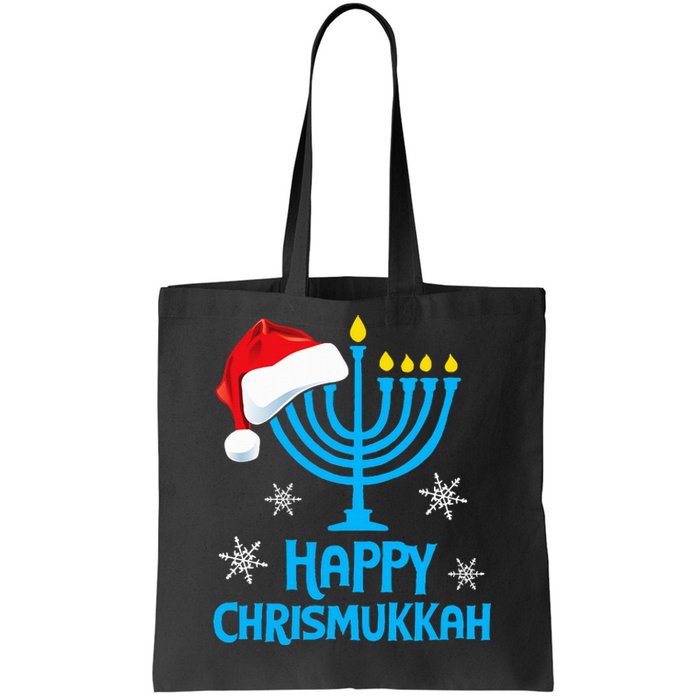 Happy Chrismukkah Santa Hat Christmas Hanukkah Sleep Tote Bag