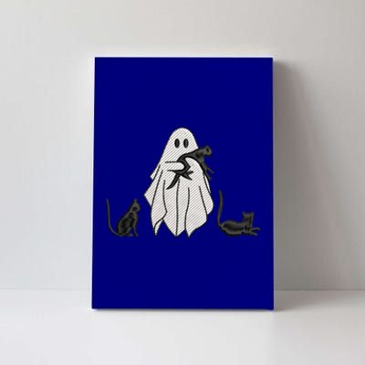 Halloween Costume Spooky Season Ghost Holding Black Cat Cute Cool Gift Canvas