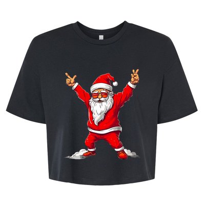 Happy Christmas Santa For Boy Girl Funny Christmas Bella+Canvas Jersey Crop Tee