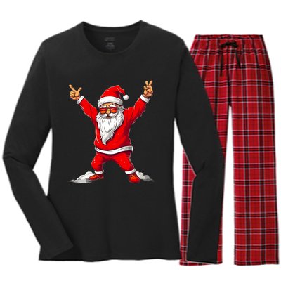 Happy Christmas Santa For Boy Girl Funny Christmas Women's Long Sleeve Flannel Pajama Set 