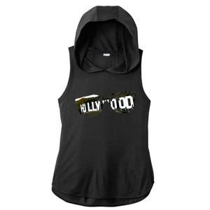 Hollywood California Sign Souvenir Ladies PosiCharge Tri-Blend Wicking Draft Hoodie Tank