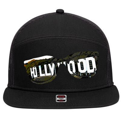 Hollywood California Sign Souvenir 7 Panel Mesh Trucker Snapback Hat