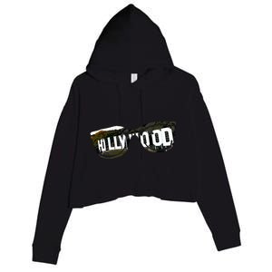 Hollywood California Sign Souvenir Crop Fleece Hoodie