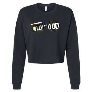 Hollywood California Sign Souvenir Cropped Pullover Crew