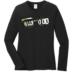 Hollywood California Sign Souvenir Ladies Long Sleeve Shirt