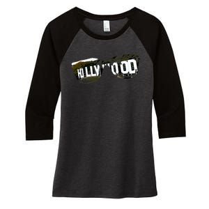 Hollywood California Sign Souvenir Women's Tri-Blend 3/4-Sleeve Raglan Shirt