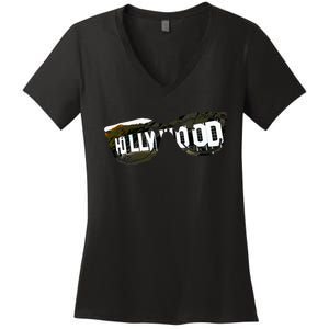 Hollywood California Sign Souvenir Women's V-Neck T-Shirt