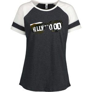 Hollywood California Sign Souvenir Enza Ladies Jersey Colorblock Tee