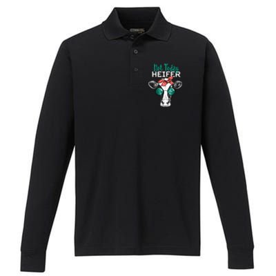 Heifer Country Sayings Not Today Heifer Performance Long Sleeve Polo