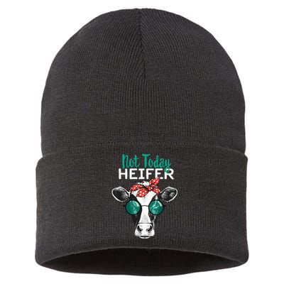 Heifer Country Sayings Not Today Heifer Sustainable Knit Beanie