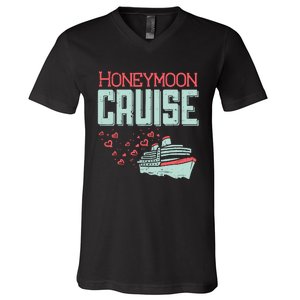 Honeymoon Cruise Ship Cruising Vacation Trip Couple Gift V-Neck T-Shirt