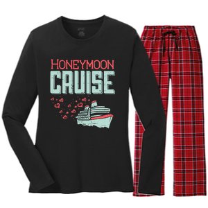 Honeymoon Cruise Ship Cruising Vacation Trip Couple Gift Women's Long Sleeve Flannel Pajama Set 