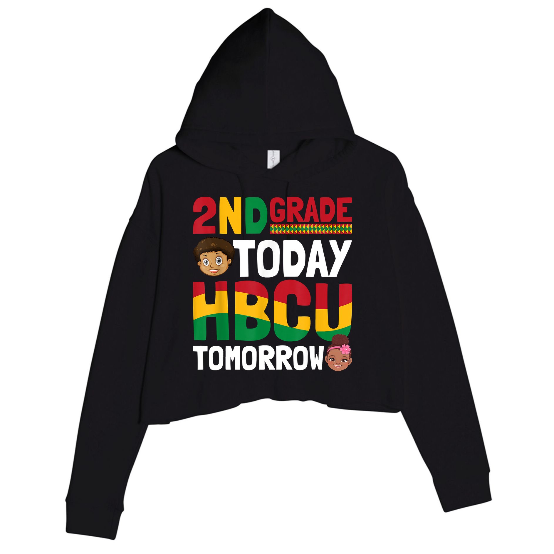 HBCU College Student 2nd Grade Today HBCU Tomorrow Crop Fleece Hoodie