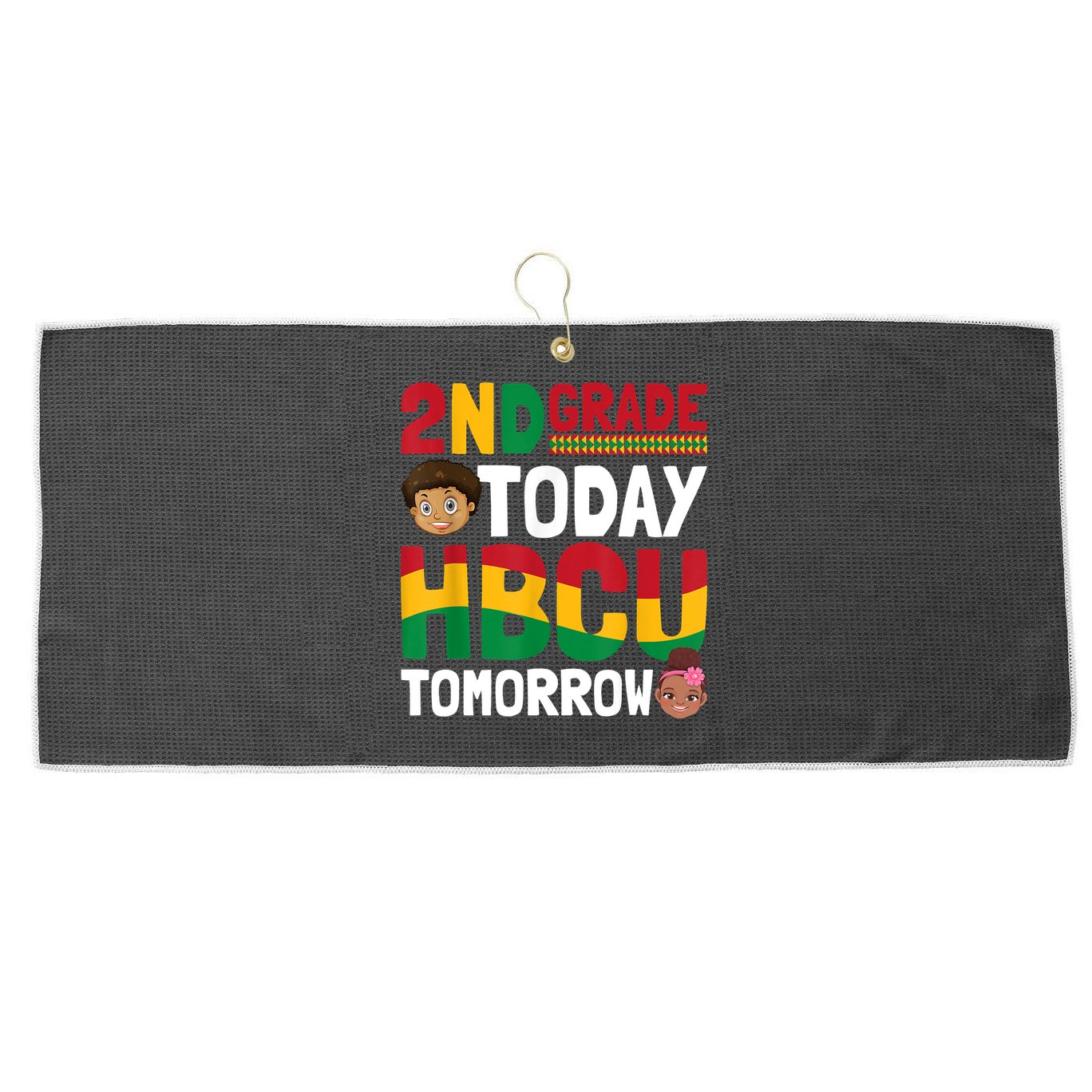 HBCU College Student 2nd Grade Today HBCU Tomorrow Large Microfiber Waffle Golf Towel