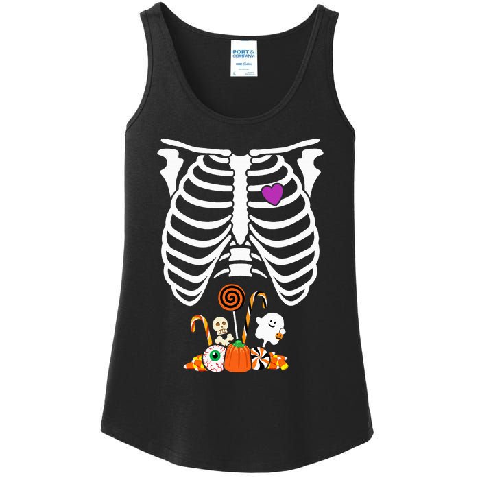 Halloween Candy Skeleton Rib Cage XRay Funny Ladies Essential Tank