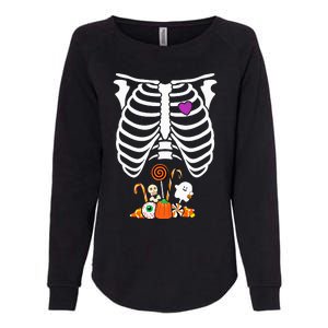 Halloween Candy Skeleton Rib Cage XRay Funny Womens California Wash Sweatshirt