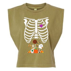 Halloween Candy Skeleton Rib Cage XRay Funny Garment-Dyed Women's Muscle Tee