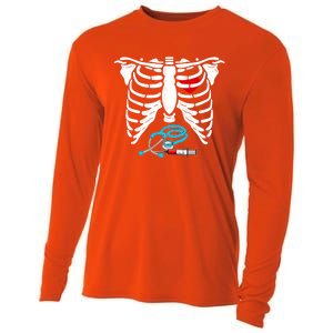 Halloween Costume Skeleton Stethoscope Needle For Nurse Meaningful Gift Cooling Performance Long Sleeve Crew