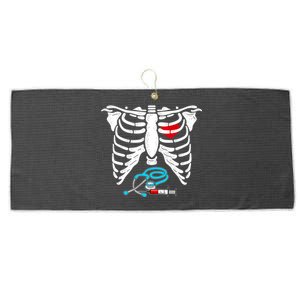 Halloween Costume Skeleton Stethoscope Needle For Nurse Meaningful Gift Large Microfiber Waffle Golf Towel