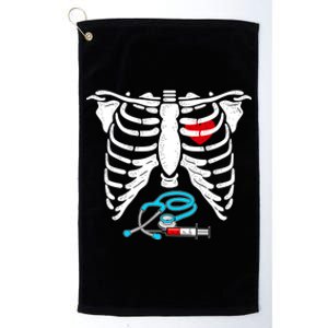 Halloween Costume Skeleton Stethoscope Needle For Nurse Meaningful Gift Platinum Collection Golf Towel