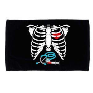 Halloween Costume Skeleton Stethoscope Needle For Nurse Meaningful Gift Microfiber Hand Towel