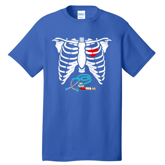 Halloween Costume Skeleton Stethoscope Needle For Nurse Meaningful Gift Tall T-Shirt