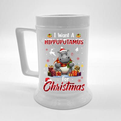 Hippo Candy Santa I Want A Hippopotamus For Christmas Beer Stein