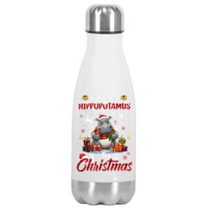 Hippo Candy Santa I Want A Hippopotamus For Christmas Stainless Steel Insulated Water Bottle