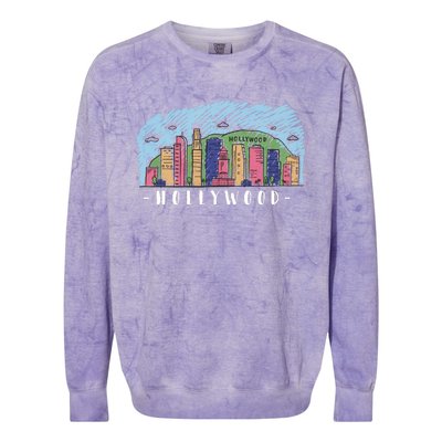 Hollywood Cartoon Style Illustration Colorblast Crewneck Sweatshirt